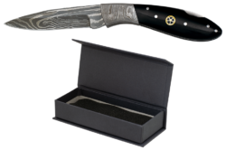 Navaja Damasco Negra Hoja 8 cm