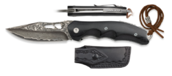 Navaja Madera Damasco Negro h: 7.5